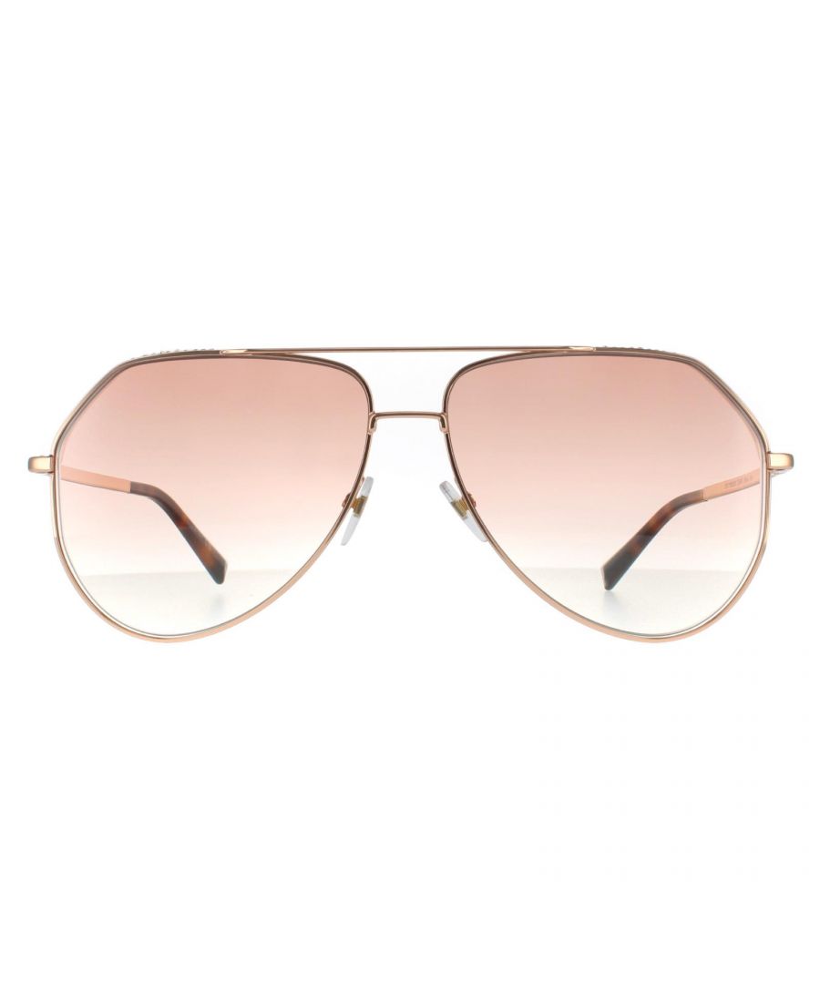 Givenchy Aviator Womens Gold Copper Pink Flash Silver Shaded  GV7185/G/S are a sleek aviator design with adjustible nose pads, flat lenses and a distinctive double bridge. The look is complete with Givenchy's logo embellished on the temples.for brand authenticity