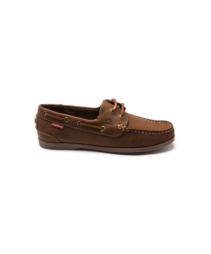 A Sporty Take On A Classic, Lace-up Boat Shoe. Crafted From Premium Brown Leather, This Laidback, Two-eyelet Style Has Tonal Side Lace Details, Tonal Stitching And A Non-slip Rubber Sole