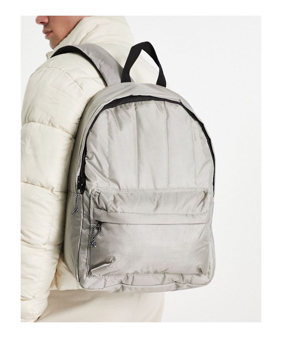 Backpack by ASOS DESIGN Pack it up Top handle Adjustable padded straps Padded back Two-way zip fastening External pocket Sold by Asos