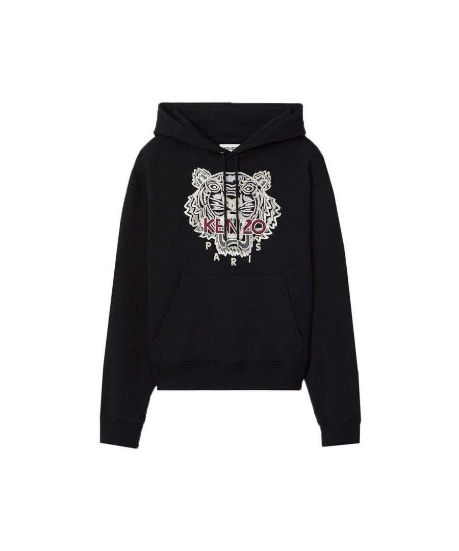 This grey Tiger Hoodie from Kenzo is crafted from cotton and features long sleeves, a hood with drawstring, ribbed knit, cuffs and hem and the Tiger embroidered on the front.