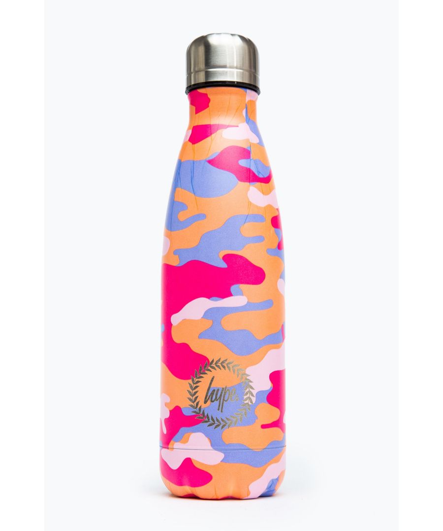 Image for Hype Peach Camo Metal Reusable Bottle - 500Ml