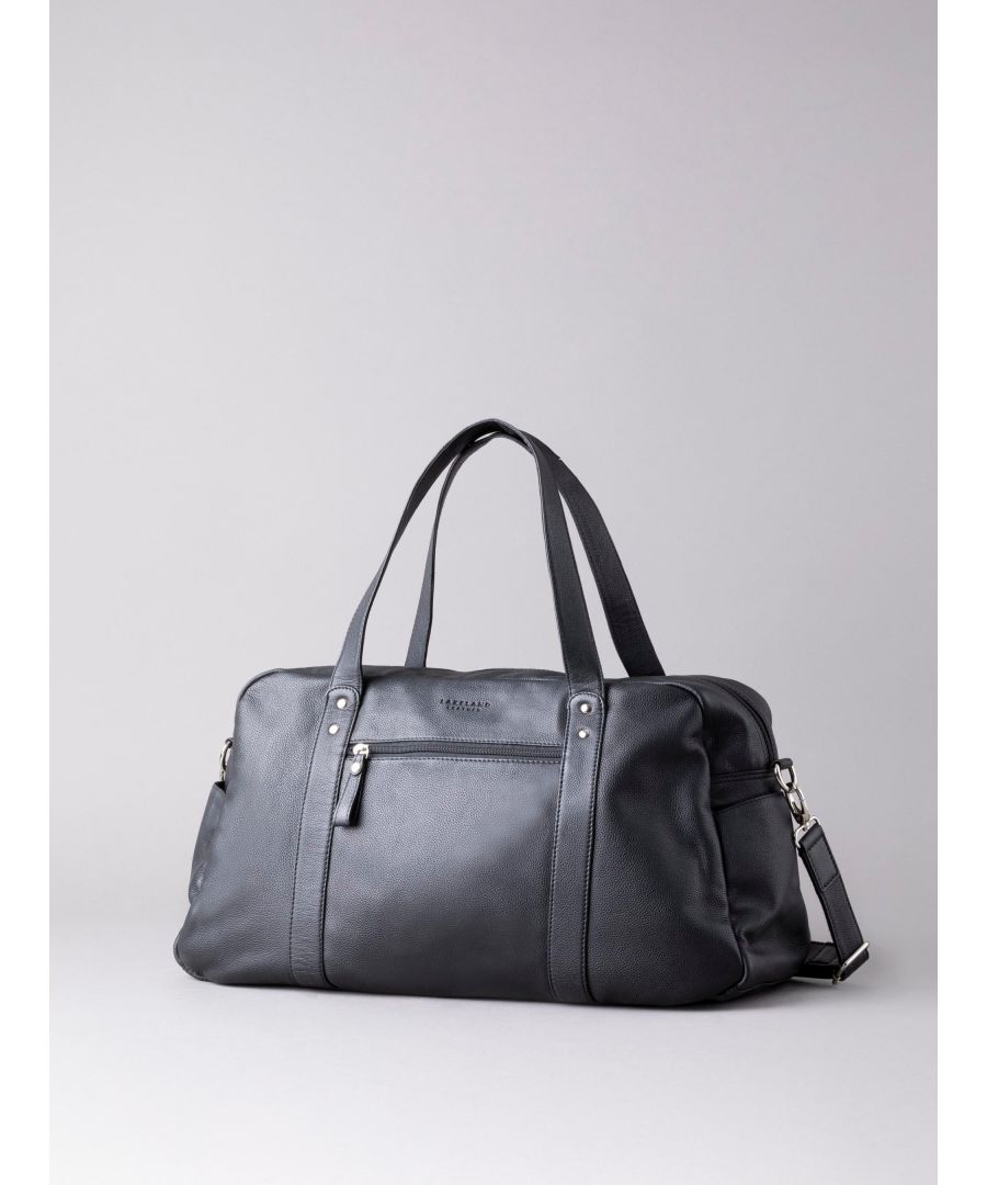 Long weekends will look and feel infinitely more luxurious thanks to the Lorton large leather holdall. Crafted from luxury textured leather in classic black, complete with shoulder straps and a longer, removable and adjustable cross body strap. The spacious interior of the holdall features a zip and slip pocket while the outside boasts side slip pockets and a front zip pocket for quick access essentials.