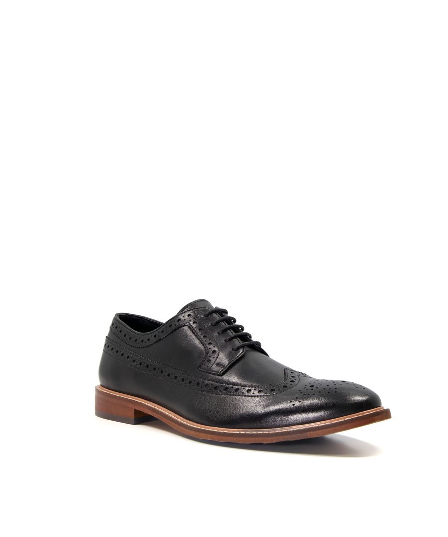 Ferragamo Perforated Leather Brogues in Black for Men Mens Shoes Lace-ups Brogues 