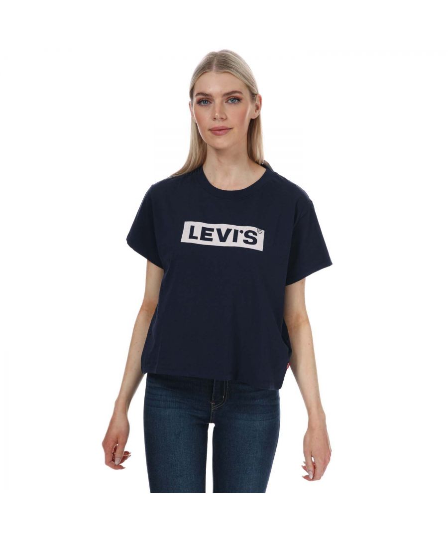 Levi's Varsity T-shirt met grafische print voor dames, marineblauw
