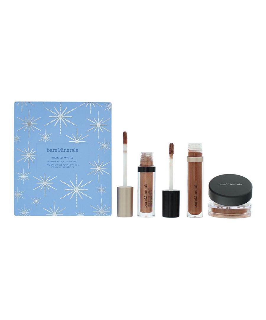 A perfectly trio in universally flattering natural shades. The set includes  a Powder Bronzer 1.5g a Lip Gloss 4ml and a Liquid Eyeshadow 3.3ml. A great kit to have in your bag to give you a natural but glamorous look.