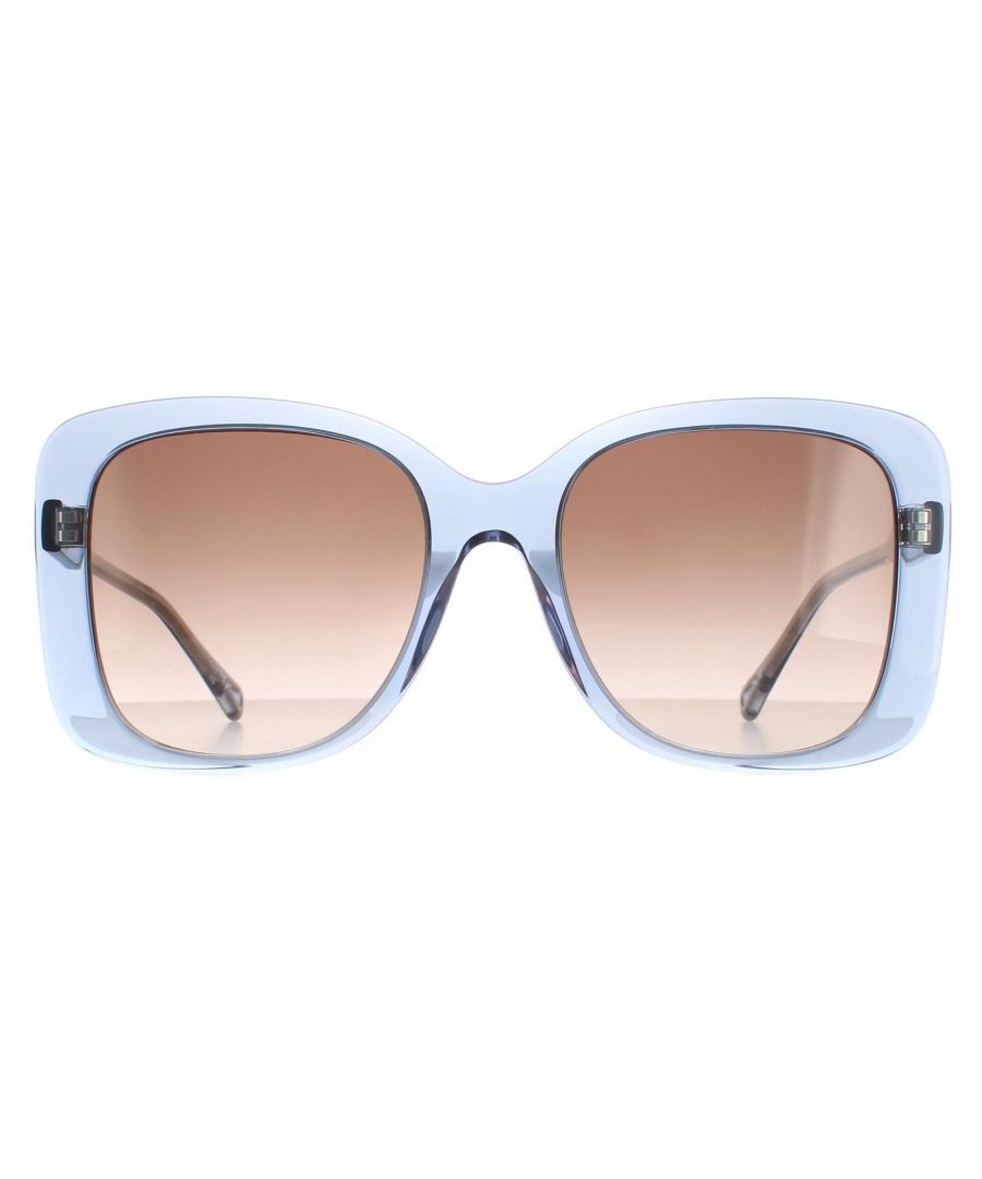 Chloe Square Womens Blue Crystal Brown Gradient CH0125S  Sunglasses are a classy square style crafted from lightweight acetate. The Chloe logo features on the slender temples for brand authenticity.