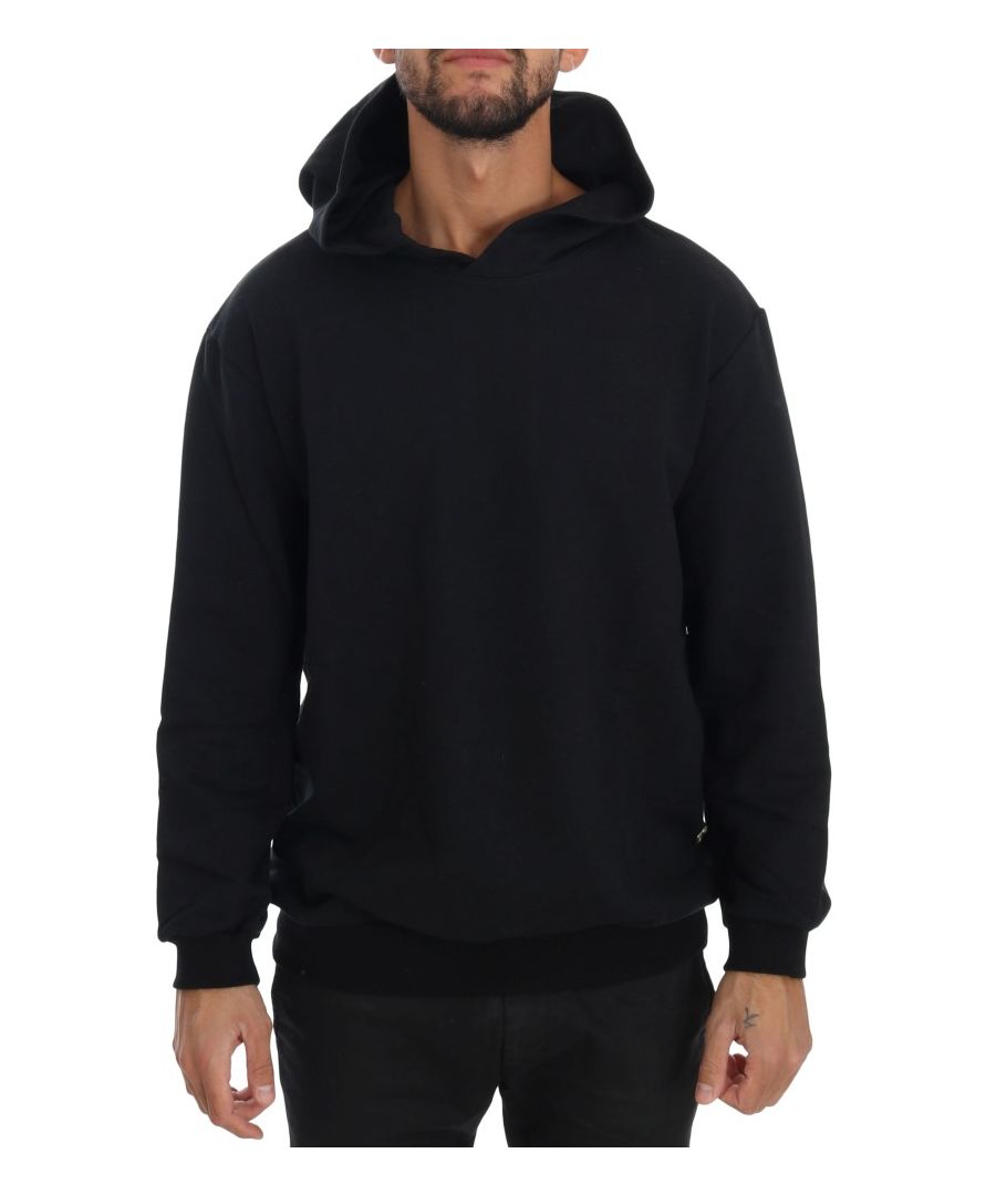Image for Daniele Alessandrini Black Gym Casual Hooded Cotton Sweater