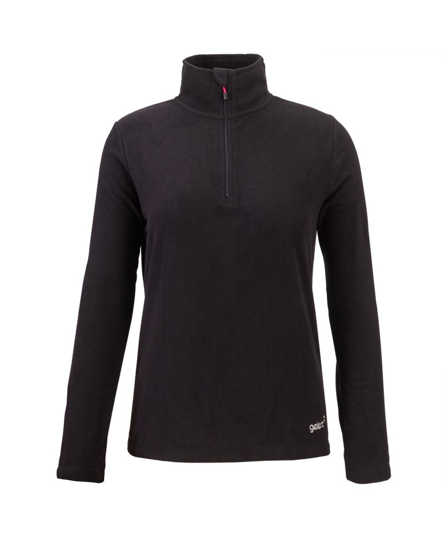 Gelert Atlantis Micro Fleece Ladies The ladies fleece is perfect for layering up in the cold weather, featuring a quarter zip to the neck. This Gelert fleece benefits from a high neck with long sleeves and a soft feel material for a comfortable fit, finished with the Gelert branding. > Ladies fleece > High neck > Zipped neck > Gelert logo > Long sleeves > 100% polyester > Machine washable