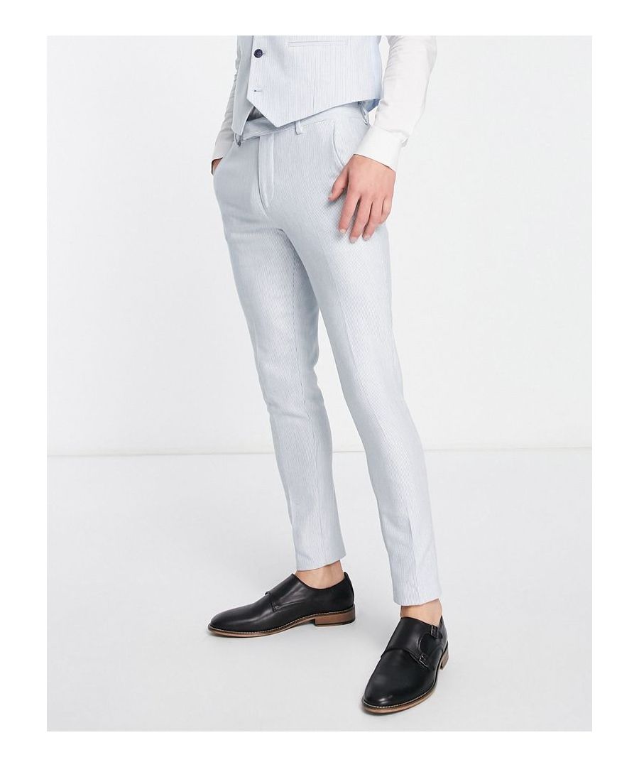 Trousers & Chinos by ASOS DESIGN Do the smart thing Regular rise Belt loops Functional pockets Super-skinny fit Sold by Asos