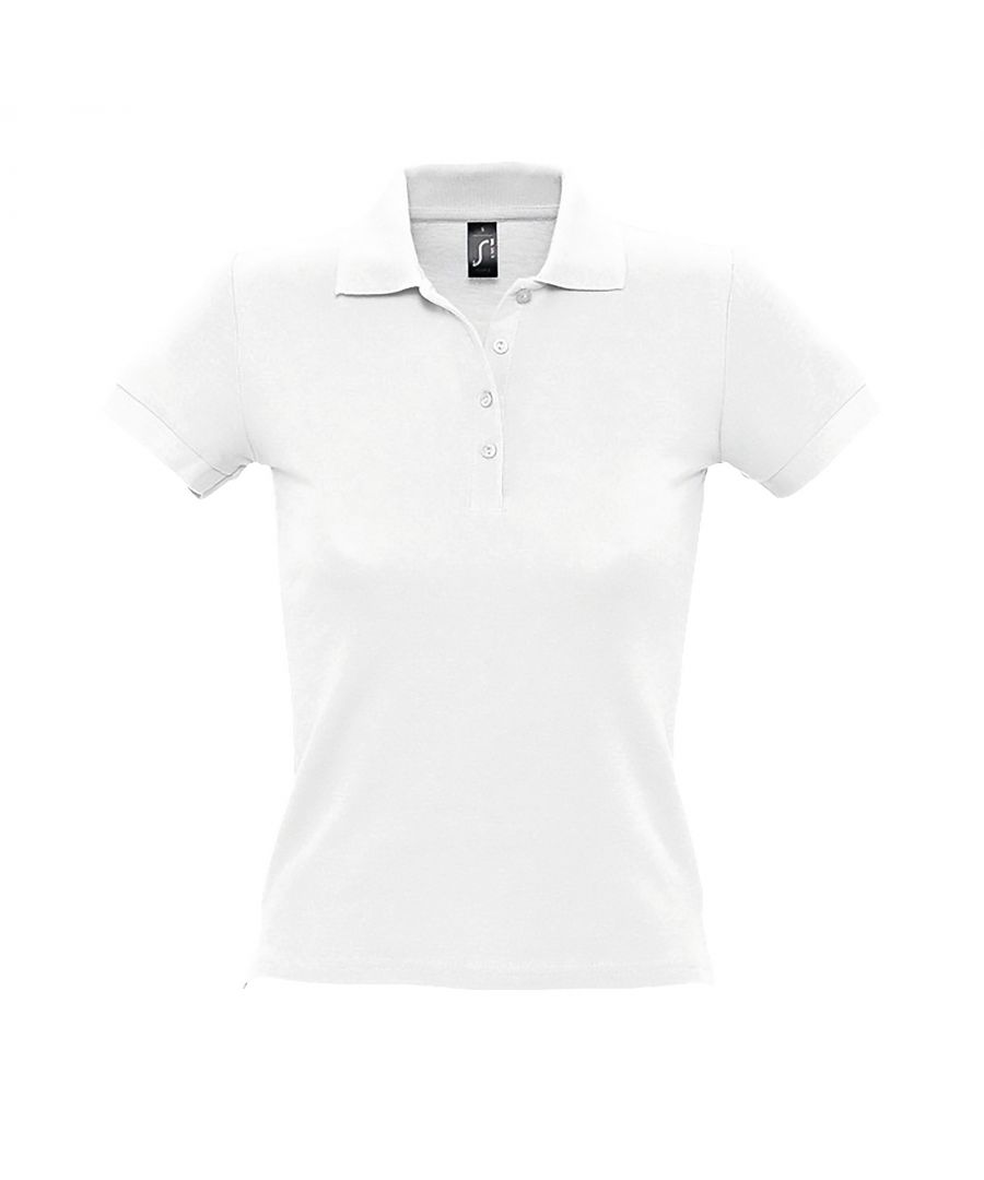 Fitted cut with side seams. Rib knit collar. Taped neck. Narrow four button placket with self colour buttons. Cuffed sleeves. Side vents. Twin needle hem. Fabric weight: 210 gsm. Material: 100% ringspun combed cotton. Ladies size: S(8/10), M(10/12), L(12/14), XL(14/16), XXL(16/18).