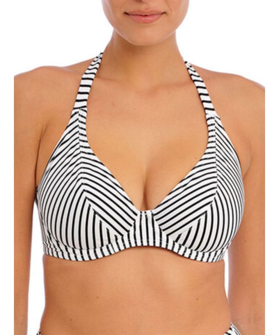 Freya Womens Jewel Cove Halter Bikini Top - White Polyamide - Size 34G