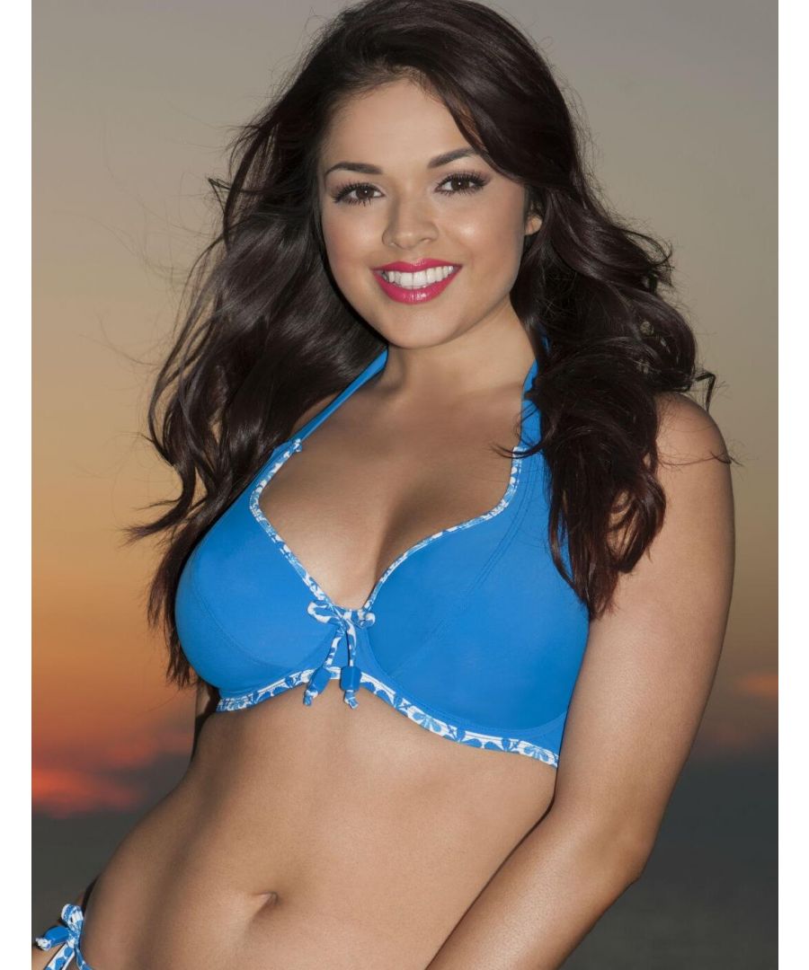 Curvy Kate Womens CS1521 Coral Reef Halterneck Bikini Top - Blue - Size 30E