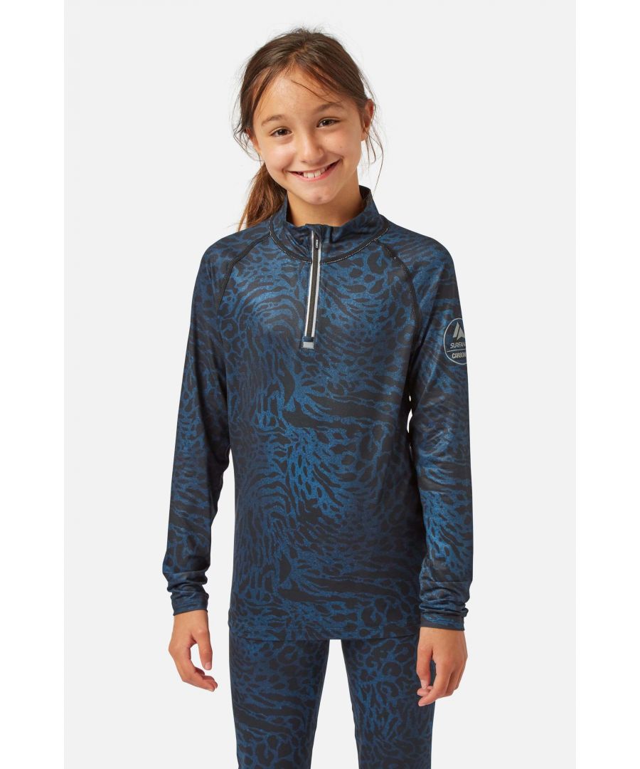 Surfanic Girls Cozy Limited Edition Zip Neck Baselayer Wild Midnight - Blue - Size 14-15Y