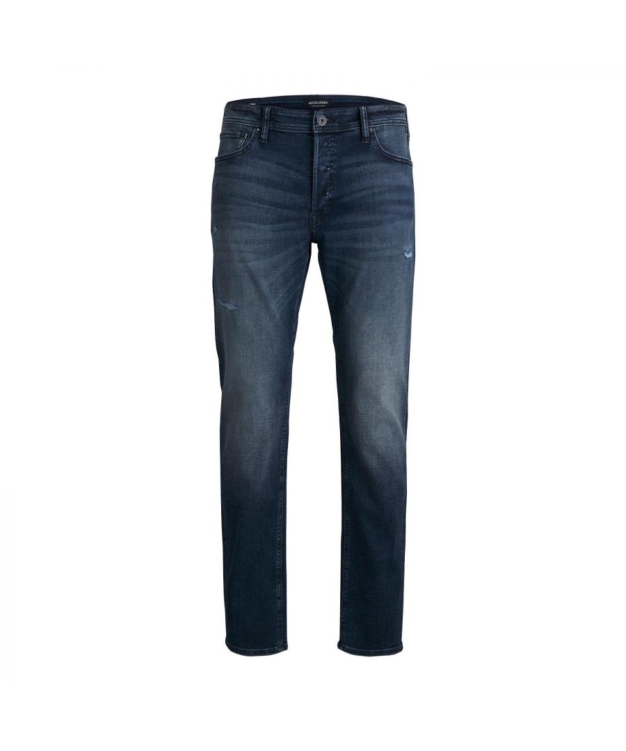 Jack&Jones Jjimike original Men's Jeans Comfort Fit Blue Denim\n\nComfort fit Mike: You want your jeans to be comfortable. But you like the look of slim jeans. That’s exactly how Mike fits! Guess you could call it a relaxed slim fit? We call it a comfortable fit. Make sure you get the right size with our size guide.\n\nOriginal styling: Original is classic five-pocket detailing; timeless, uncomplicated and just like it’s been since the very beginning. That’s what makes it something you can always count on, like a good pair of jeans should be.\n\nFeatures:\nComfort fit jeans\nMade from soft, high-performance stretch fabric\nButton fly\nMid-rise\n84% Cotton, 14% Polyester, 2% Elastane\n\nWashing Instruction:\nMachine wash, half load, short spin cycle at 40°C\nDo not bleach\nDo not tumble dry\nDo not iron\nDo not dry clean\n\nPackage Includes: Jack&Jones Jjimike original Men's Jeans Comfort Fit, Blue, 36W/32L