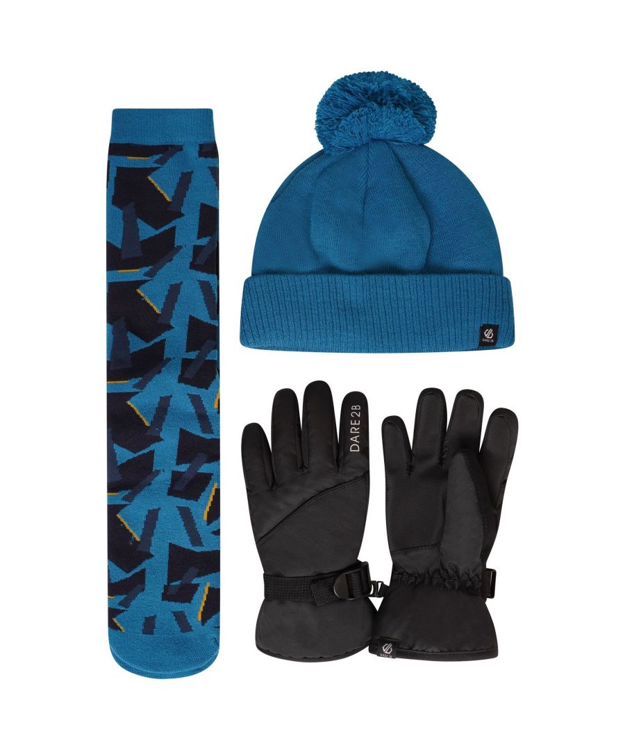 Regatta Girls Geometric Ski Gloves Set (Dark Denim) - Blue - Size 4-5Y