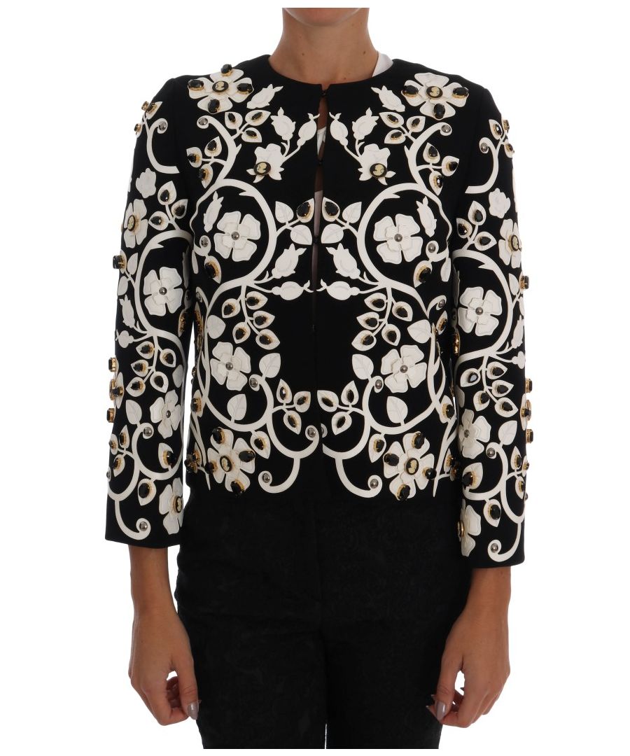 Image for Dolce & Gabbana Black Baroque Floral Crystal Jacket