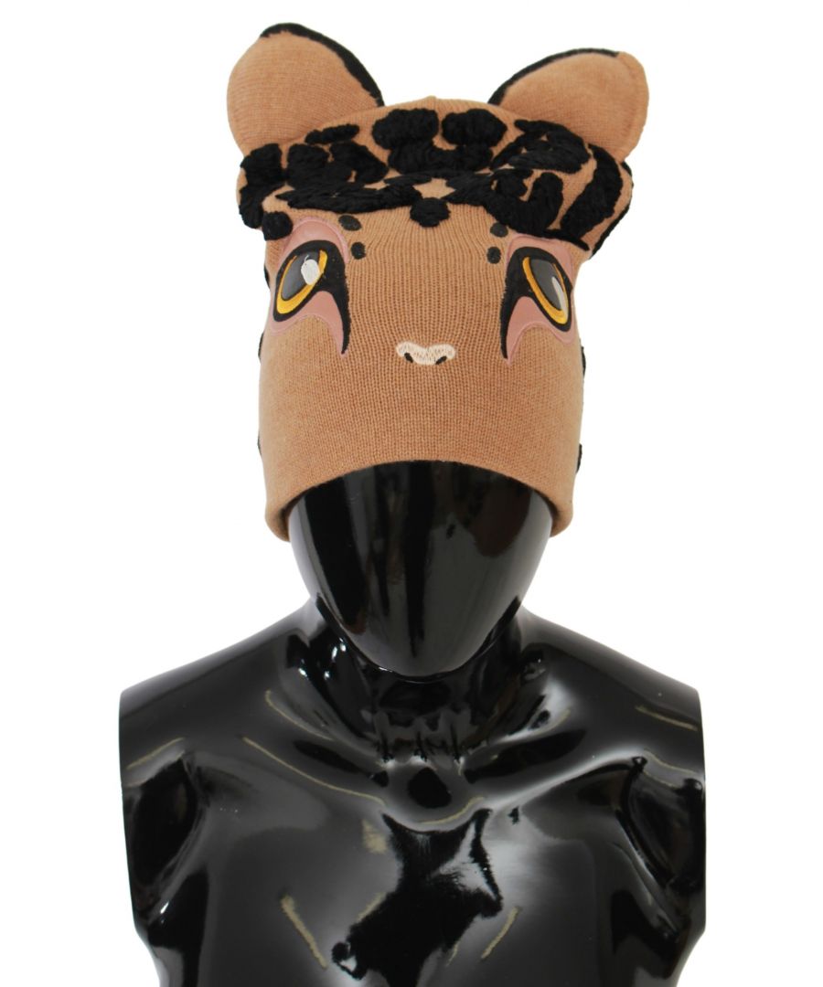 DOLCE & ; GABBANA Superbe chapeau neuf avec étiquette, 100% authentique Dolce & ; Gabbana Modèle : Bonnet Beanie Couleur : Marron Oeil de chat brodé Matière : 81% Cachemire 14% Rayon 5% Laine, tricot Détails du logo Fabriqué en Italie