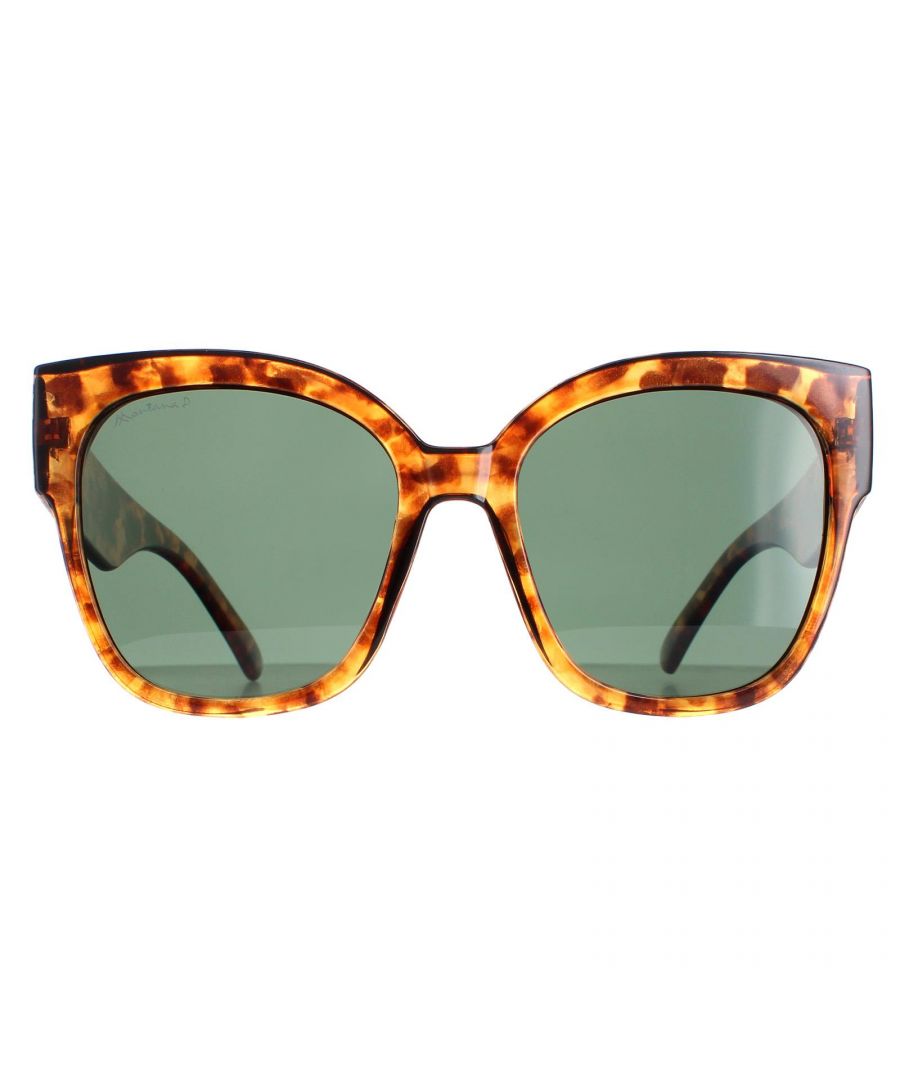 Montana Square Womens Shiny Havana G15 Green Polarized MP73C  Sunglasses are a stylish and functional accessory that provides both protection from the sun's harmful rays and a sleek and modern look. Made from lightweight acetate, these sunglasses feature a polarized lenses that effectively reduce glare and provide crystal-clear vision.