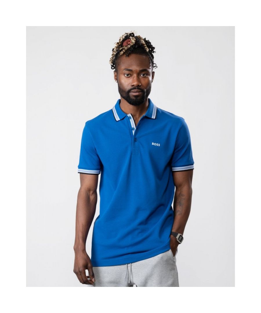 Boss Green Paddy Curved Mens Polo - Blue - Size 3XL