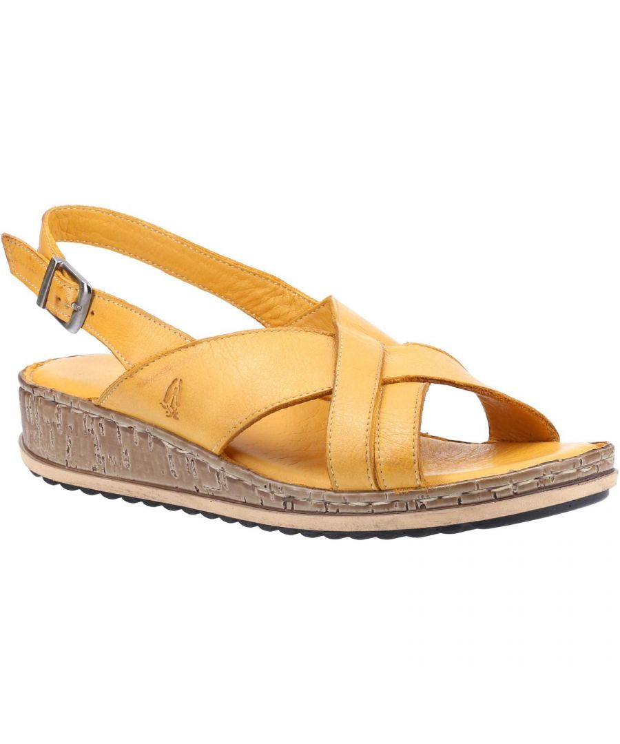 Image for Hush Puppies Womens/Ladies Elena Leather Wedge Sandal (Yellow)