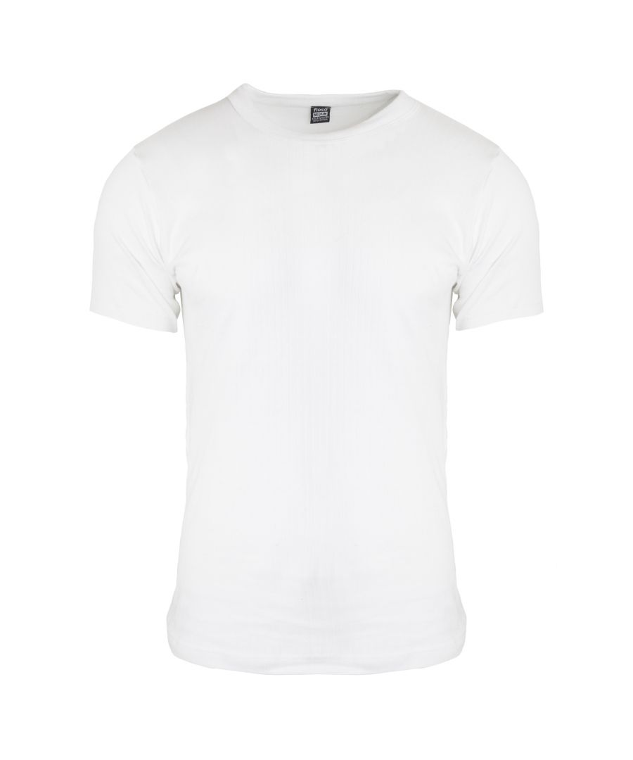 Image for FLOSO Mens Thermal Underwear Short Sleeve Vest Top (Viscose Premium Range) (White)