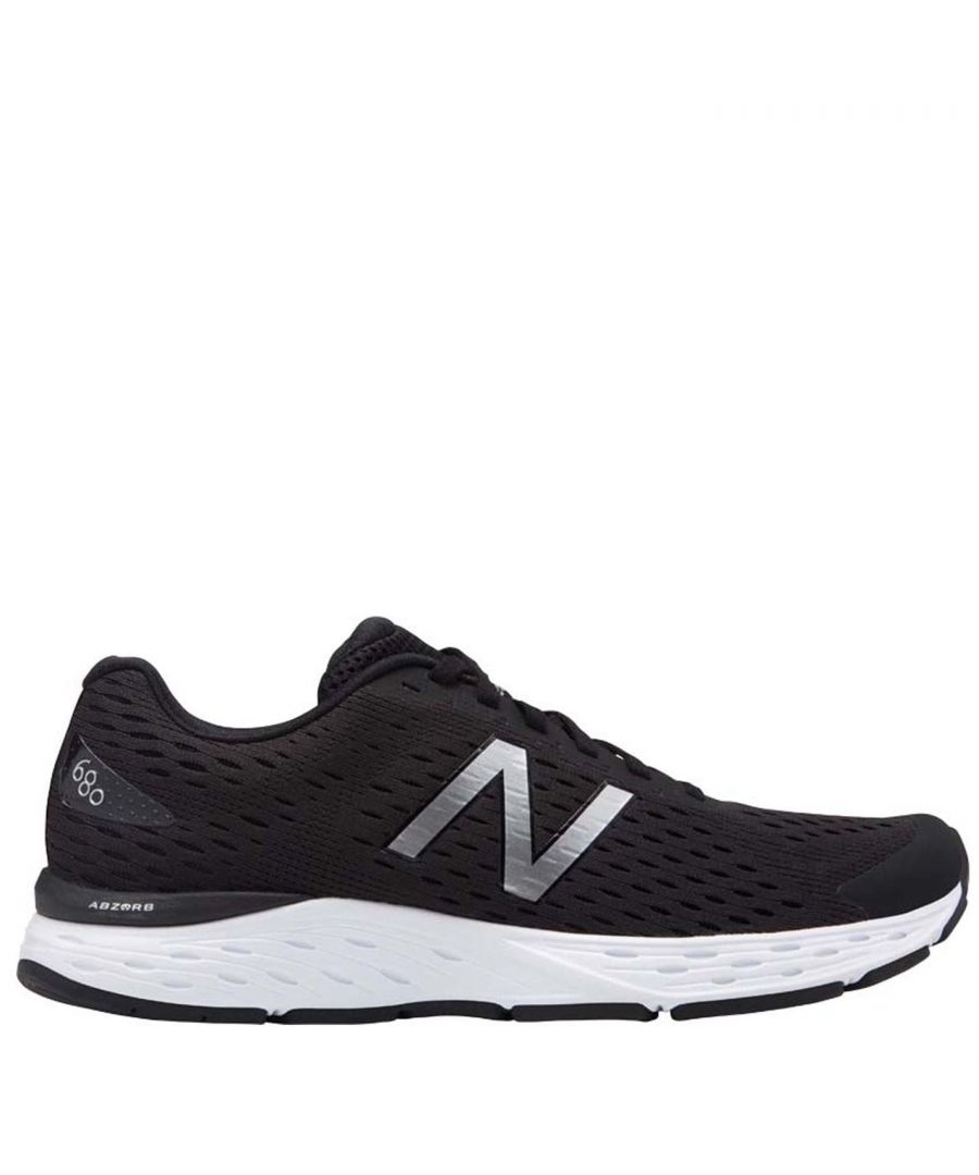 New Balance Mens 680v6 Trainers Road Running Shoes - Black/White - Size UK 7.5
