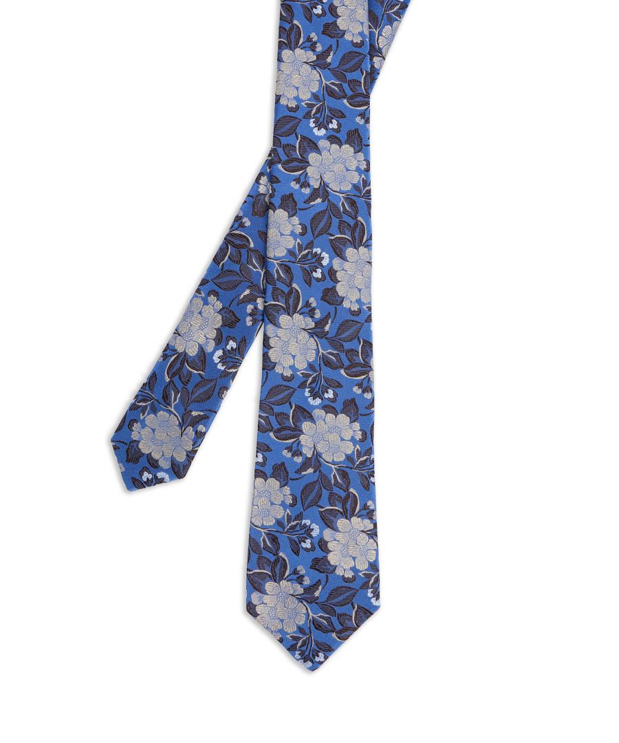 Image for Ted Baker Feast Floral Silk Tie, Blue