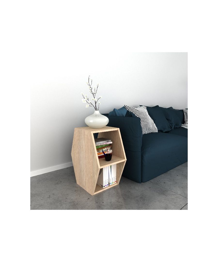 This stylish and functional coffee table is the perfect solution for furnishing the living area and keeping magazines and small items tidy. Easy-to-clean, easy-to-assemble kit included. Color: Sonoma | Product Dimensions: W33,6xD52xH60 cm | Material: Melamine Chipboard, PVC | Product Weight: 12 Kg | Supported Weight: 10 Kg | Packaging Weight: W66xD66xH8 cm Kg | Number of Boxes: 1 | Packaging Dimensions: W66xD66xH8 cm.