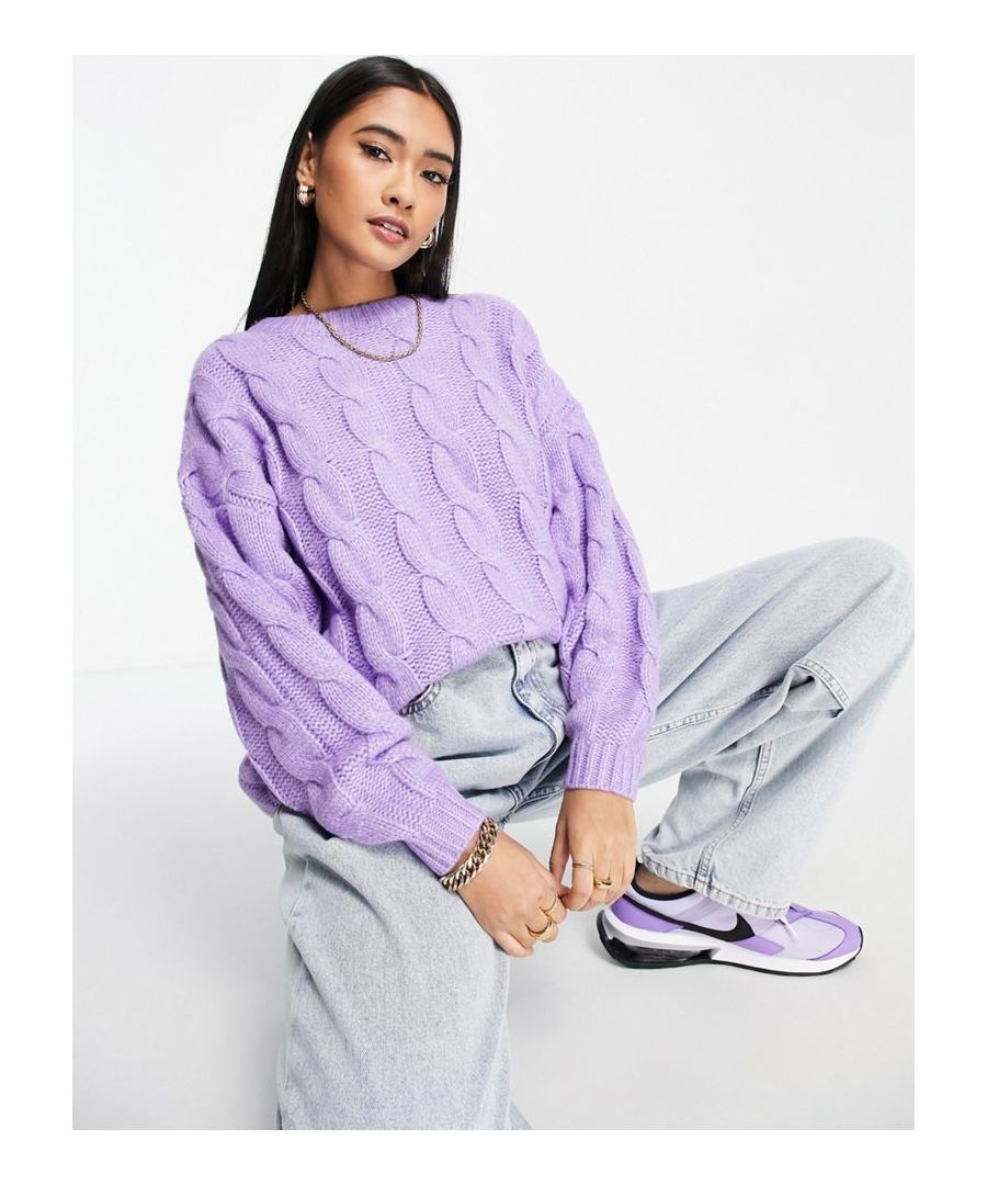 Jumper by ASOS DESIGN Softwear update Cable-knit design Crew neck Drop shoulders Ribbed trims Oversized fit  Sold By: Asos