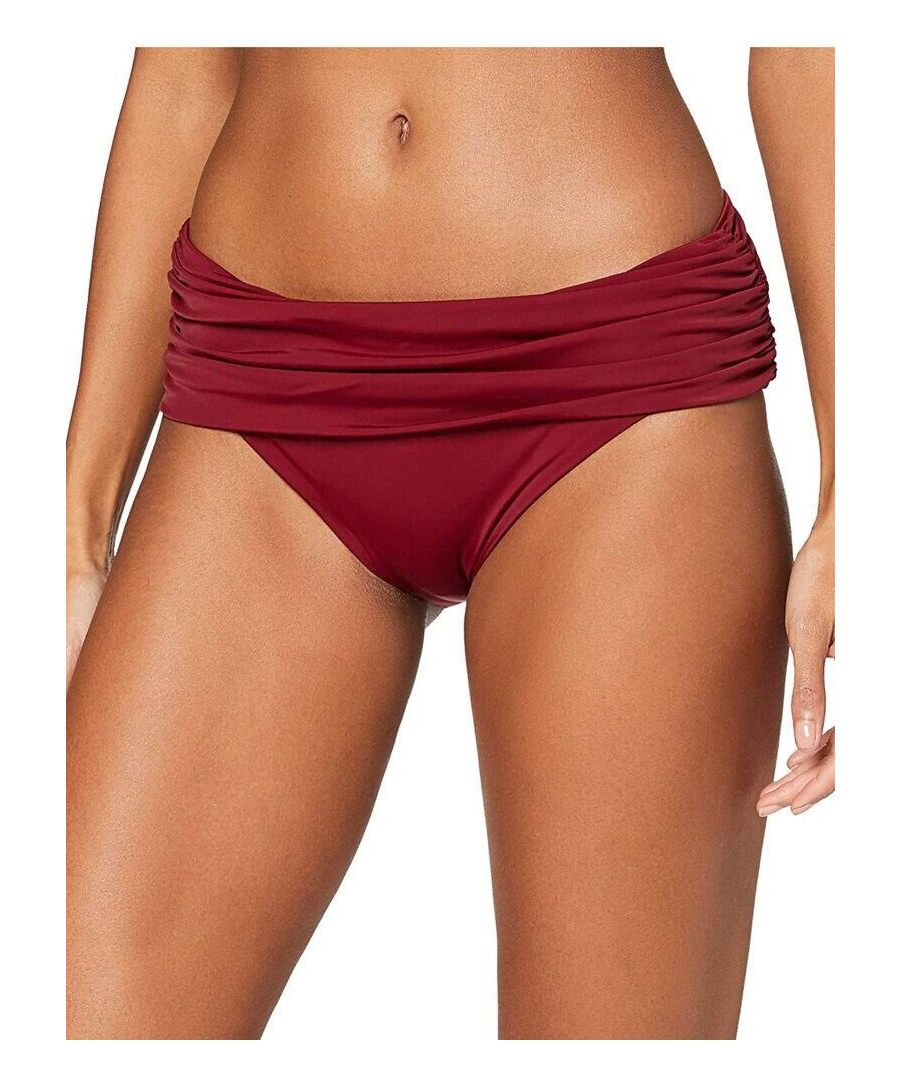 Calvin Klein Womens KW0KW00626 Foldover Bikini Brief - Red Nylon - Size 12 UK