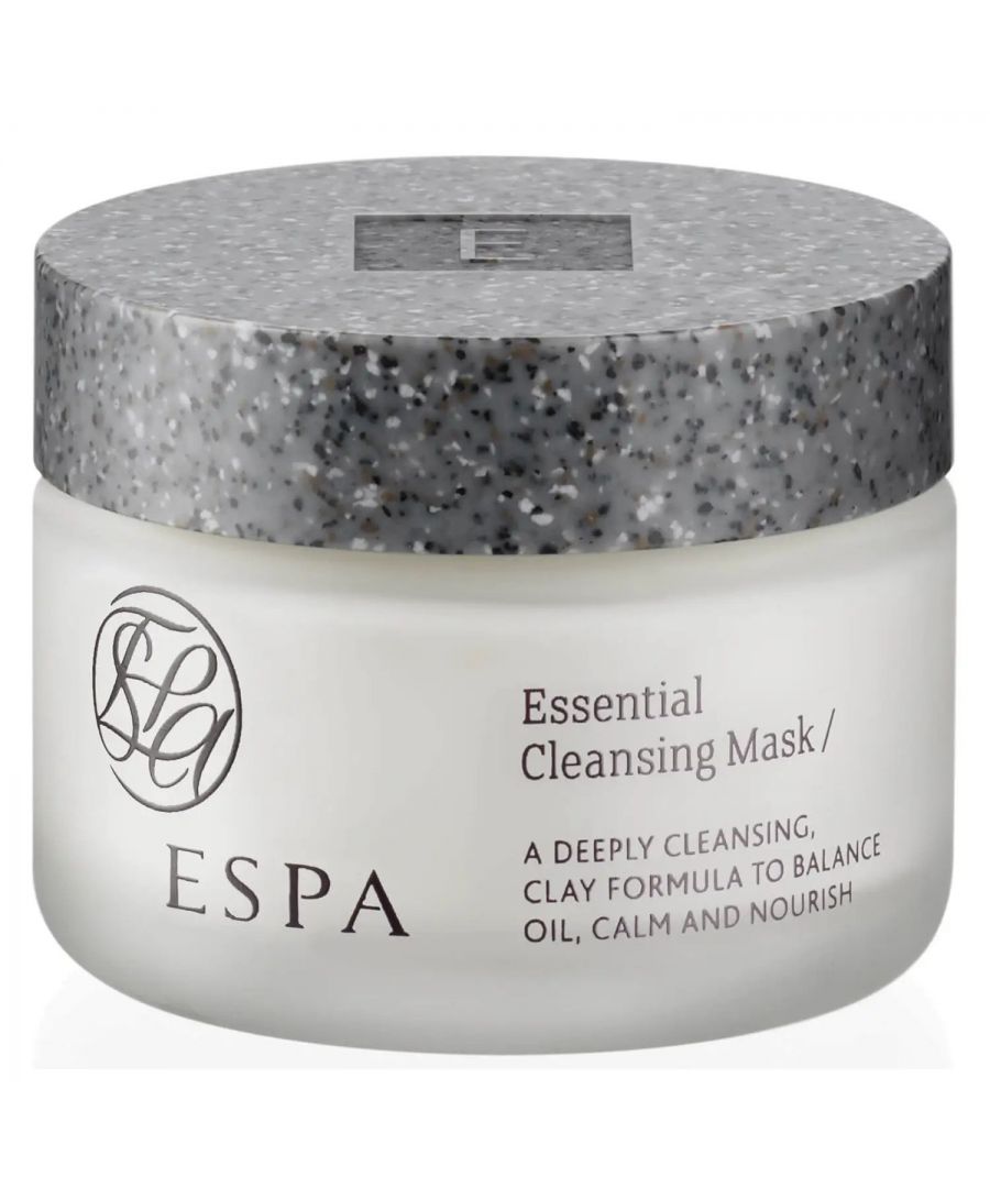 Espa Essential Cleansing Mask\n\nThis essential cleansing mask is a deeply cleansing, clay formula to balance oil, calm and nourish the skin. \n\nGently drawing out impurities while you deeply cleanse is the first step to healthier looking skin. Mineral-rich Kaolin Clay and antiseptic Rose Geranium help clear excess oils, impurities and congestion. Benzoin nourishes, while soothing Rose Damascena and Marshmallow soften and calm. \n\nThis essential cleansing mask is suitable for:\n\nAll skin types, especially sensitive, oily, combination and congested.