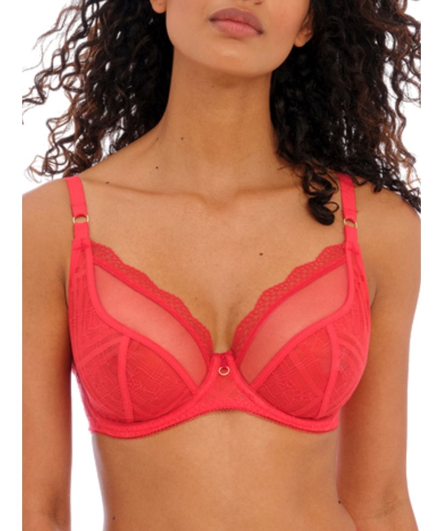 Freya Womens Fatale Plunge Bra - Red Polyamide - Size 32D