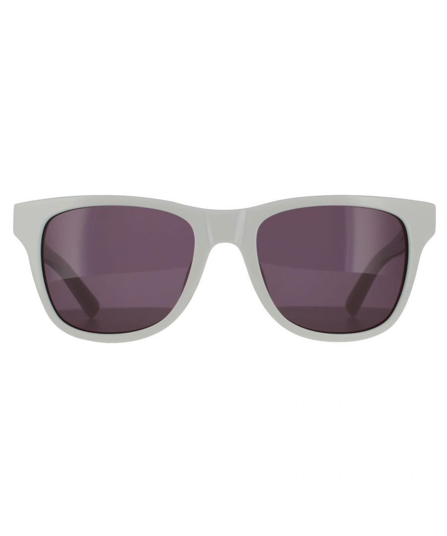 Moschino Oval Womens White Brown Sunglasses MO780 are a lightweight plastic square style finished with colourful Moschino branding on the temples.