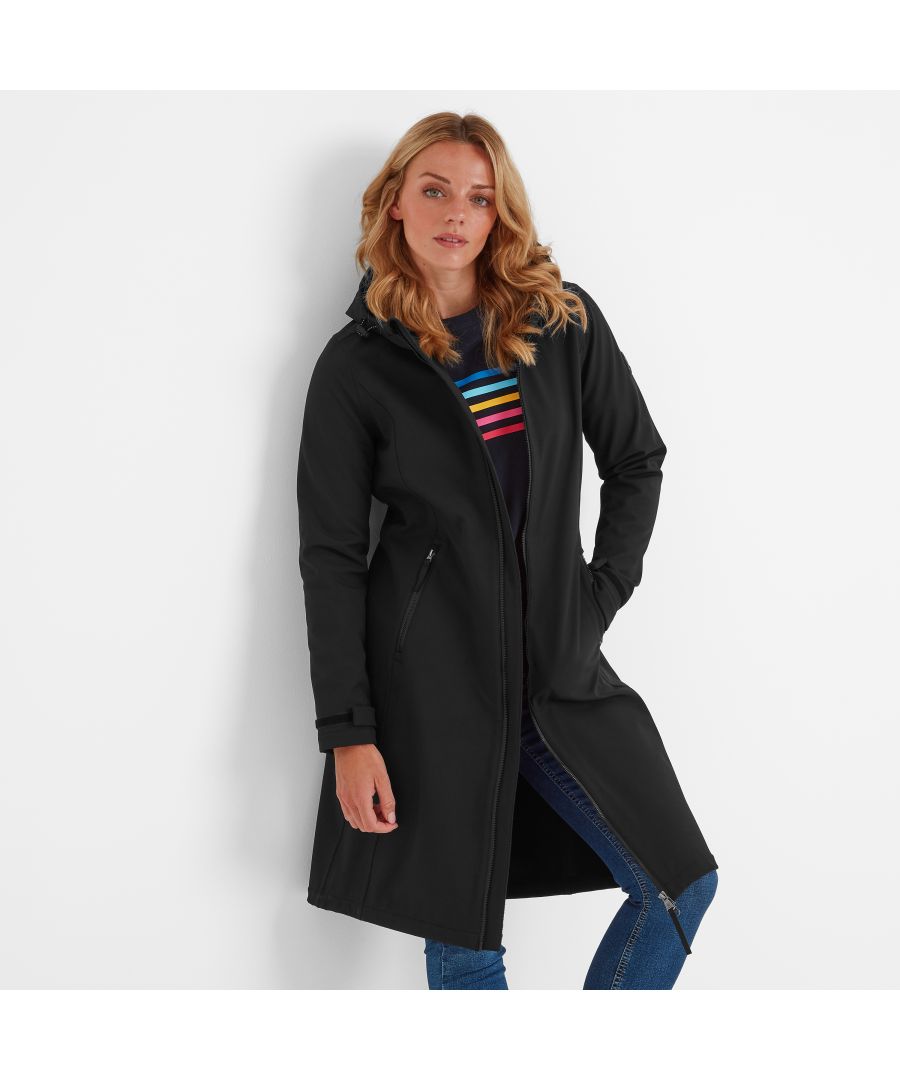 TOG24 Enya Womens Softshell Long Jacket Black - Size 10 UK