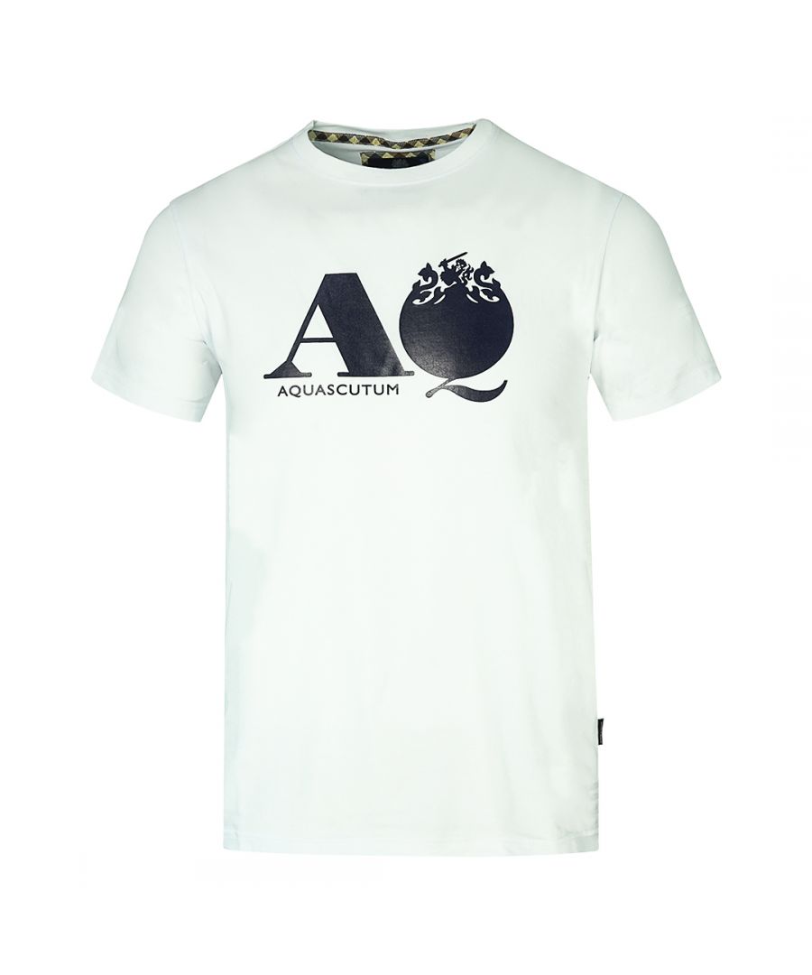 Aquascutum wit T-shirt met AQ-logo
