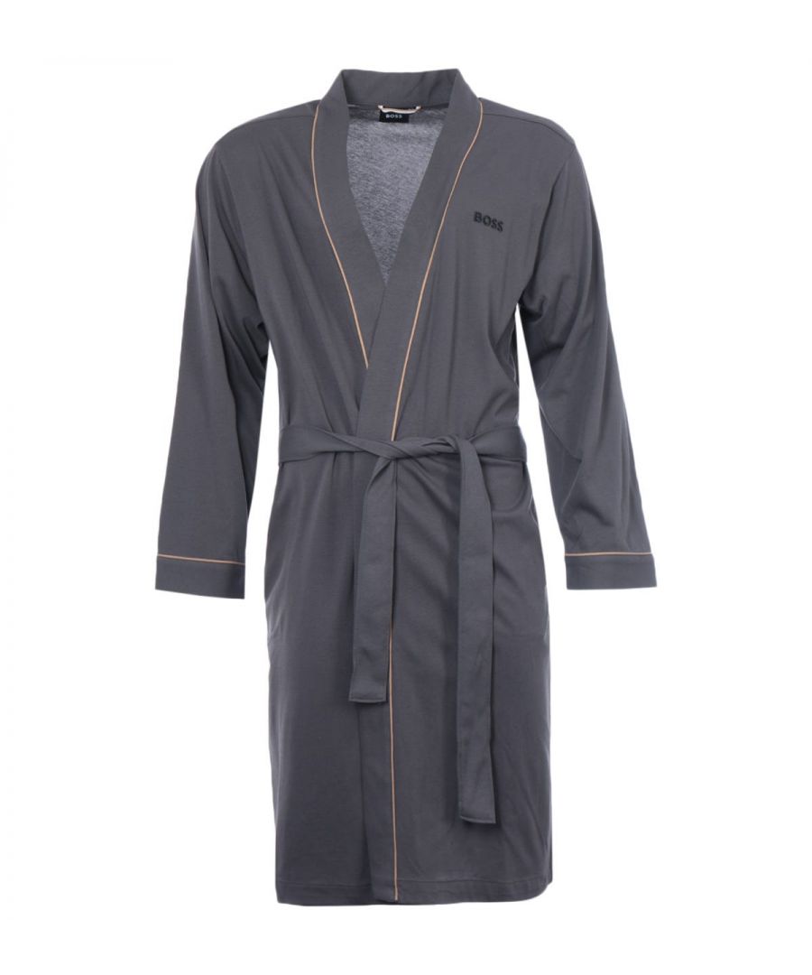 Wrap yourself in pure comfort with the Embroidered Logo Jersey Dressing Gown from BOSS. Crafted from pure cotton jersey in a wrap front style. Featuring contrast piping, a belt tie and side seam pockets. Finished with the iconic BOSS logo embroidered to the chest for that signature touch. Regular Fit, Pure Cotton Jersey, Wrap Front with Belt Tie, Side Seam Pockets, Contrast Piping, BOSS Branding. Style & Fit:Regular Fit, Fits True to Size. Composition & Care:100% Cotton, Machine Wash.