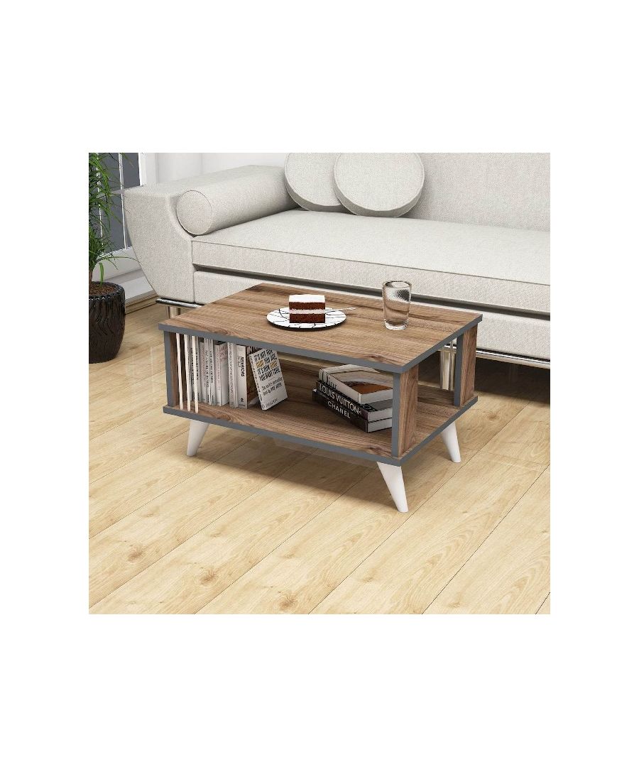 Image for HOMEMANIA Nicol Coffee Table, in Walnut, Anthracite, White