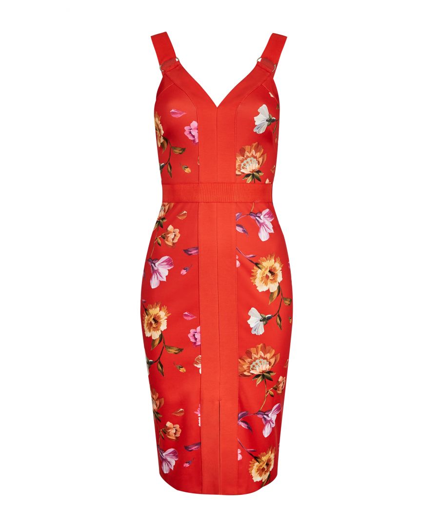 Rhubarb Strap Detail Bodycon Dress