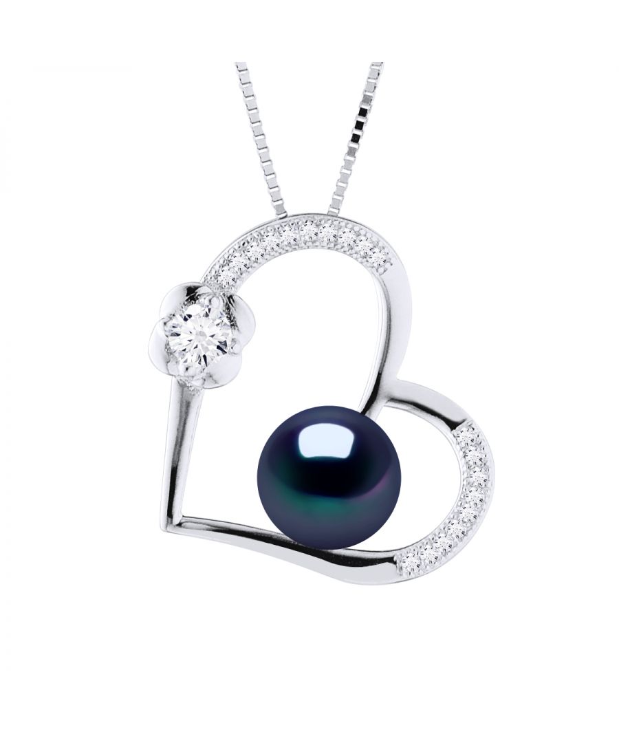 Image for LOVE necklace Freshwater Pearl 8-9mm Black 925