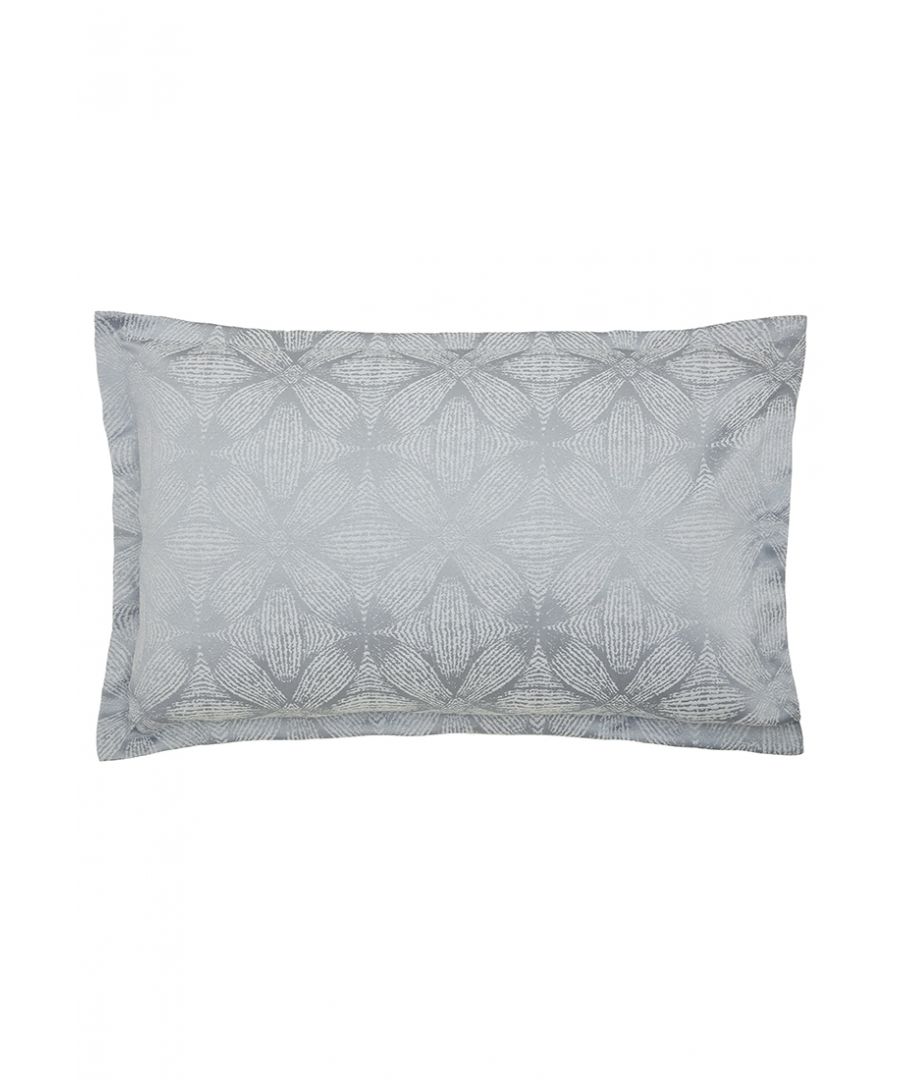 This elegant jacquard weave features a beautiful interpretation of a Sycamore leaf, combining modernity of pattern with contemporary colour. Woven in a Mist Blue colourway or a Stone alternative, the range includes four sizes of duvet cover, Oxford pillowcases and a quilted throw, each one featuring a coordinating polycotton plain dye on the reverse. A textured cotton cushion featuring an embroidered trellis pattern completes the bed. 66x72