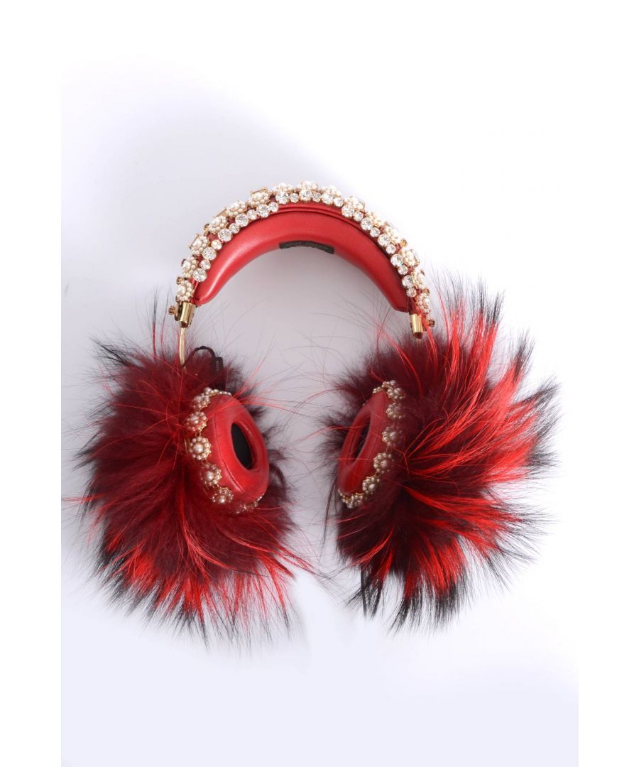 Dolce & Gabbana Women Fur and Jewels Headphone\nBI0824 AL980\n100% Lambskin