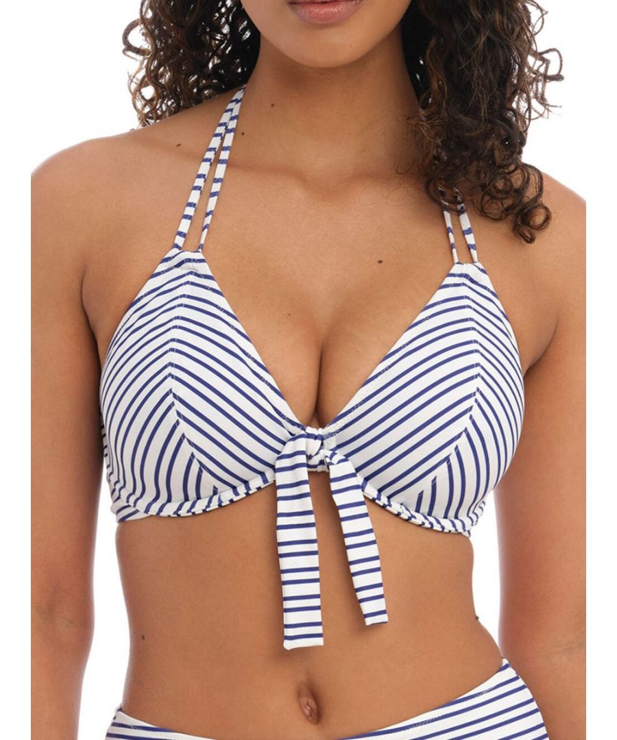 Freya Womens New Shores Halter Bikini Top - Blue Polyamide - Size 32D