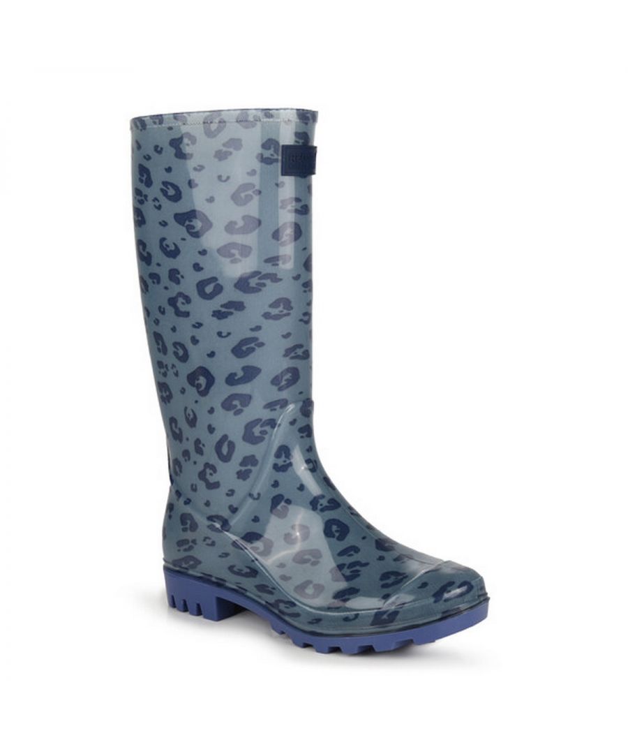Upper: PVC. Insole: EVA. Outsole: Rubber, Vulcanised Rubber. Fabric Technology: Durable, Waterproof. Square. Cut: Tall. Design: Animal Print, Logo. Toe Style: Round. Fastening: Slip-on.