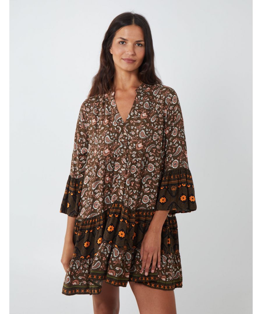 Image for DAISIE - Paisley HiLow Hem Smock Tunic