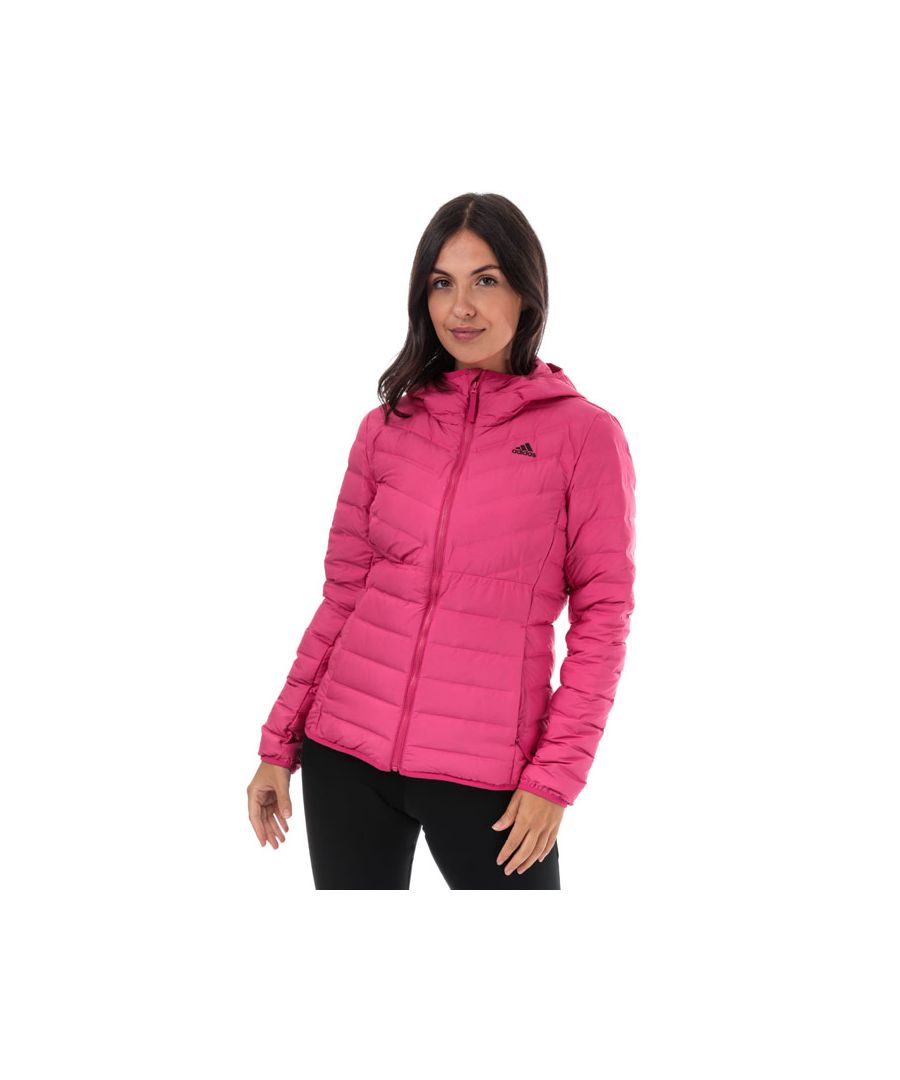 Image for Women's adidas Varilite 3-Stripes Hooded Down Jacket in Pink