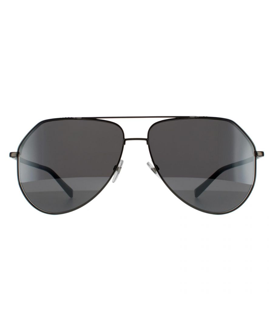 Givenchy Aviator Womens Dark Ruthenium Black Grey Mirror  GV7185/G/S are a sleek aviator design with adjustible nose pads, flat lenses and a distinctive double bridge. The look is complete with Givenchy's logo embellished on the temples.for brand authenticity