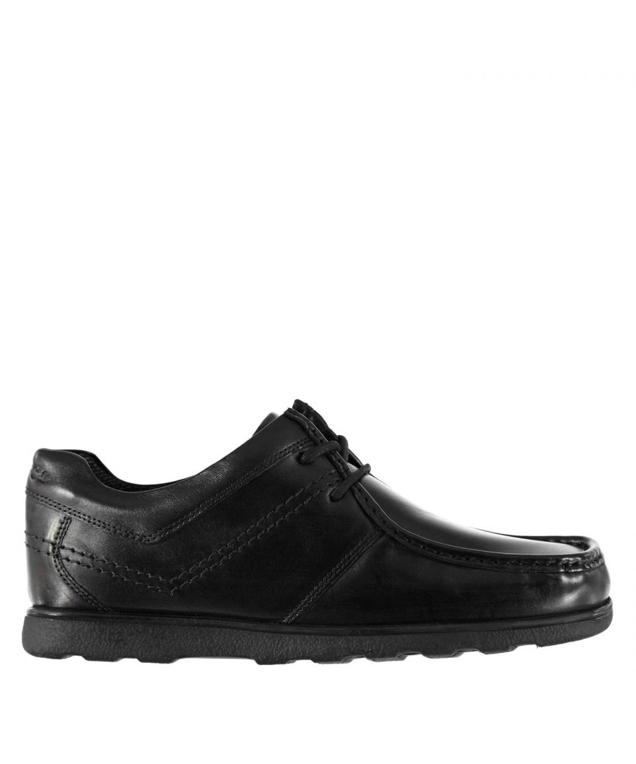 Kangol Waltham Lace Mens Shoes The Kangol Waltham Lace Up Shoes offer a great look thanks to the classic slip on design and lace up fastening, coupled with a cushioned insole and padded shaped ankle collar for comfortable all day wear. These mens shoes also benefit from a simplistic design whilst the pull tab to the rear provides easy on and off wear - finished with Kangol branding. > Mens smart shoes > Slip on design > Lace up fastening > Cushioned insole > Padded shaped ankle collar > Simplistic design > Pull tab > Gripped sole > Upper: leather > Inner: textile > Sole: synthetic > Wipe clean