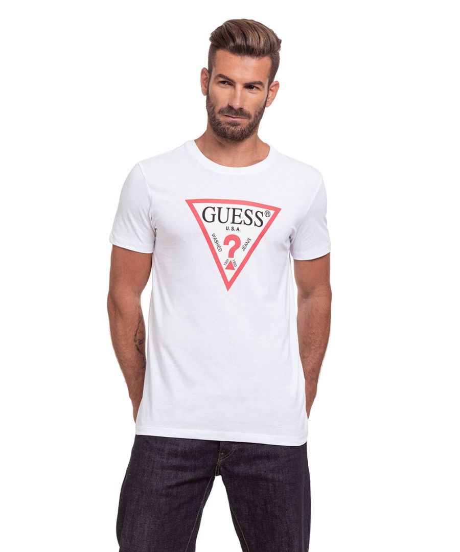 Guess Men's Short Sleeve T-shirt in Yellow