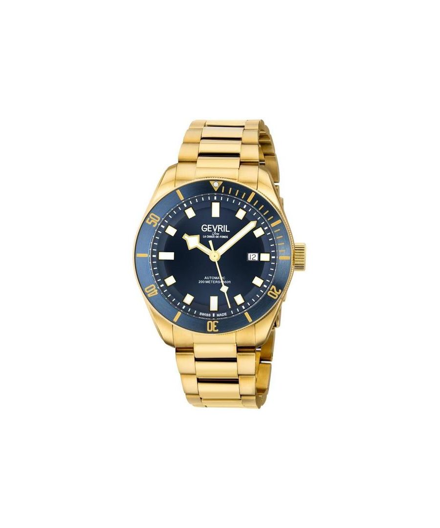 Image for Gevril Men's Yorkville Blue Dial IP Yellow Gold Watch
