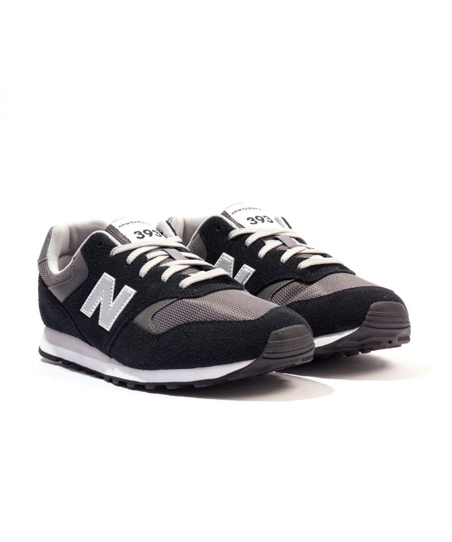 new balance 515 black & castlerock suede trainers